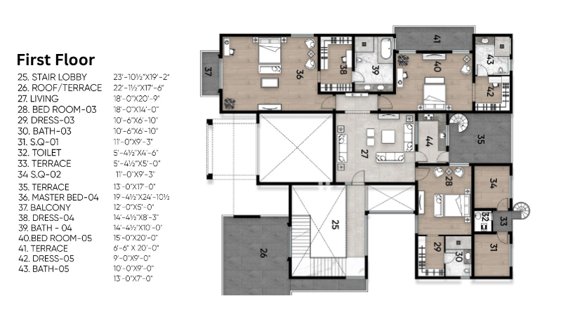 first floor 2 kanal deatails